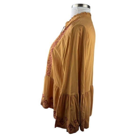 NWOT Cato Bohemian Peasant Festival Babydoll Blouse Bell Sleeve Plus Size 22 24 - Picture 8 of 14